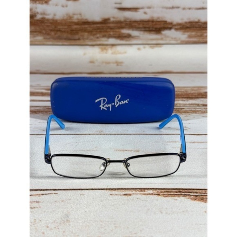 Ray-Ban RB1027 4000 Eyeglasses Frames Blue Black Rectangular 47-16-125 With Case